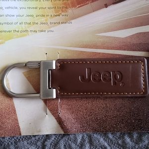 Leather Jeep Key Ring Holder Clip Keyring NEW